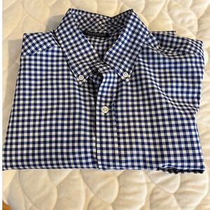 Tailorbyrd Collection Gingham Button Down Shirt Long Sleeve Performance Mens-M‎